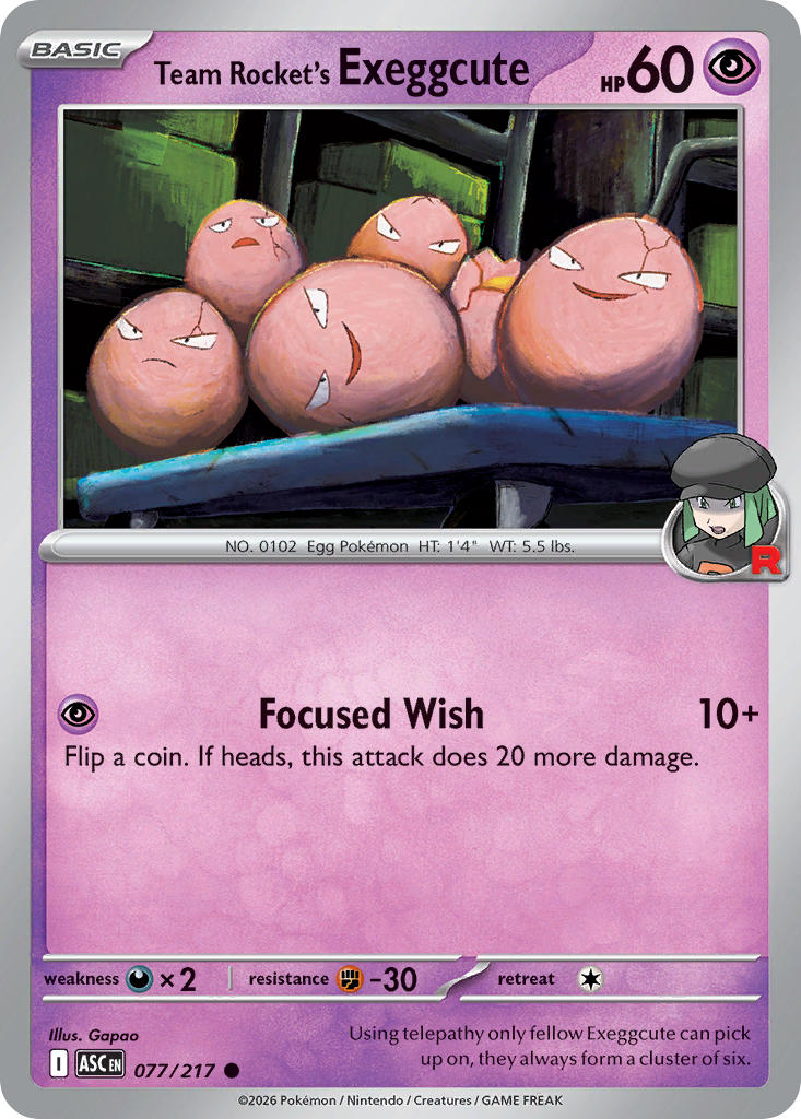 Team Rocket's  exeggcute - 077/217 (ASC) Common