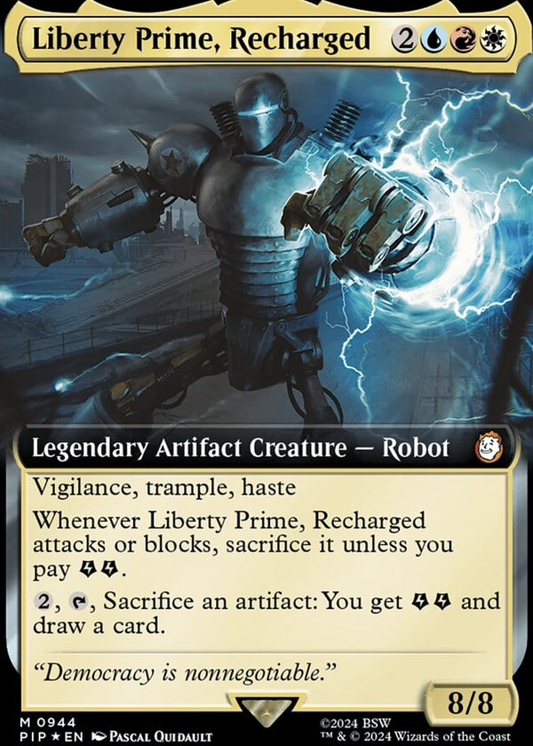 Liberty Prime, Recharged [#0944 Extended Art Surge Foil] (PIP-M)