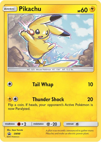 Pikachu - SM98 (SM:PR) Promo - Light Play Holofoil