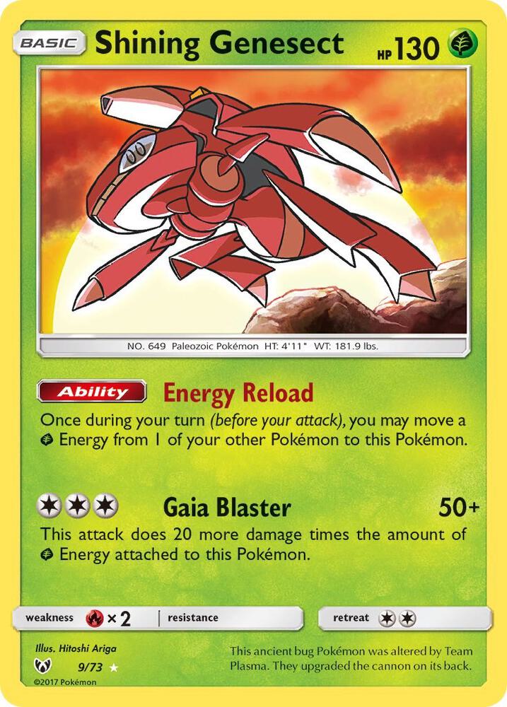 Shining Genesect - 9/73 (SHL) Shiny Holo Rare - Near Mint Holofoil