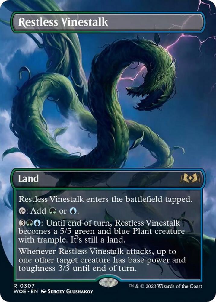 Restless Vinestalk [#0307 Alternate-Art Borderless] (WOE-R-FOIL)