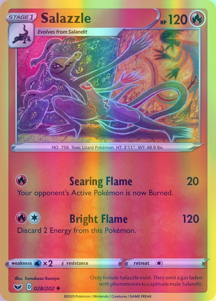 Salazzle - 028/202 (SWSH01) Uncommon - Near Mint Reverse Holofoil