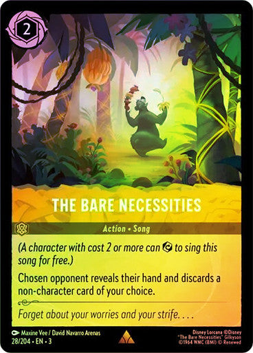 The Bare Necessities (Into the Inklands 028/204) Rare - Near Mint Cold Foil