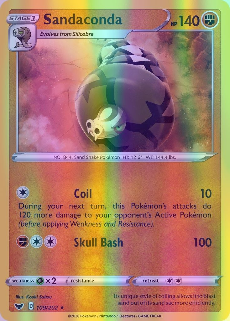 Sandaconda - 109/202 (SWSH01) Rare - Near Mint Reverse Holofoil