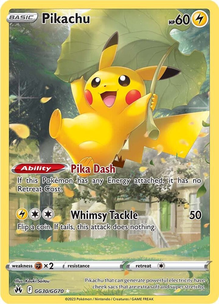Pikachu - GG30/GG70 (CRZ:GG) Holo Rare -  Light Play Holofoil
