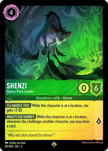 Shenzi - Hyena Pack Leader (Into the Inklands 085/204) Super Rare - Near Mint Cold Foil