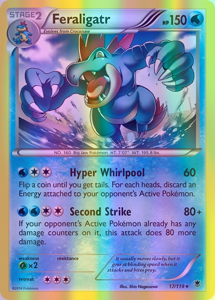 Feraligatr - 017/119 (PHF) Holo Rare - Near Mint Reverse Holofoil