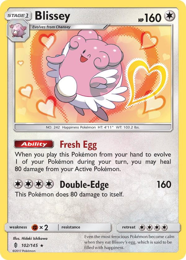 Blissey - 102/145 (SM:GRI) Holo Rare - Near Mint Holofoil