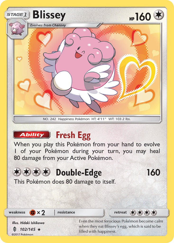 Blissey - 102/145 (SM:GRI) Holo Rare - Near Mint Holofoil