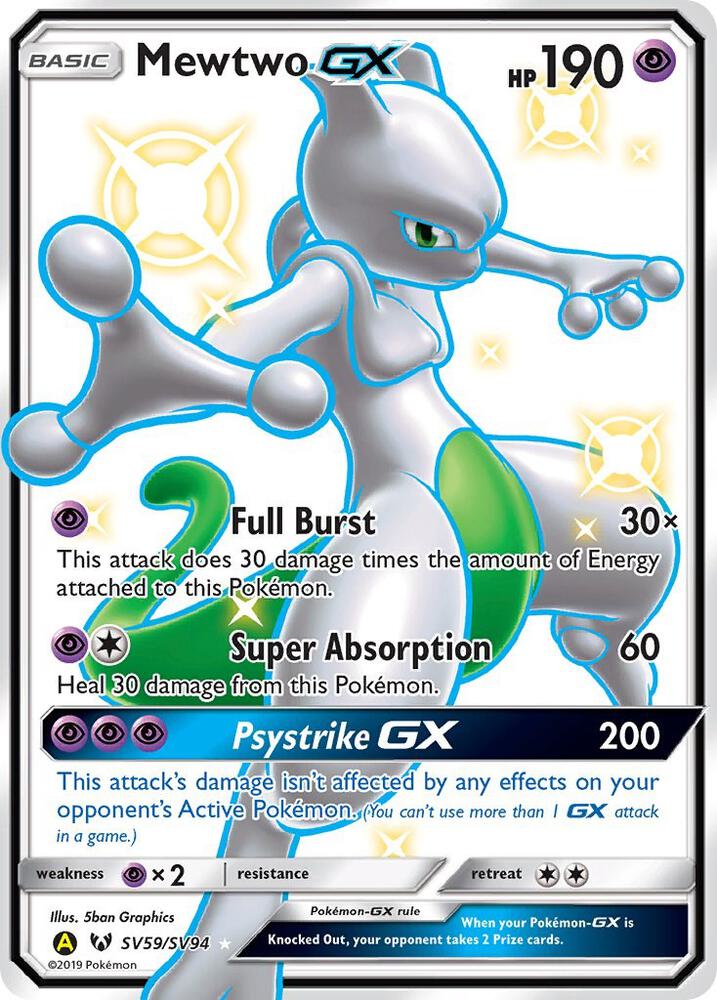 Mewtwo GX SV59/SV94 (HIF:SV) Near Mint Shiny Holo Rare