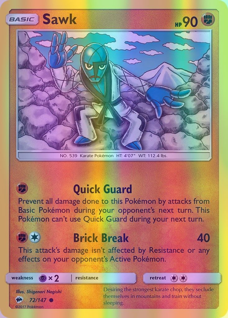 Sawk - 072/147 (SM:BUS) Common - Near Mint Reverse Holofoil