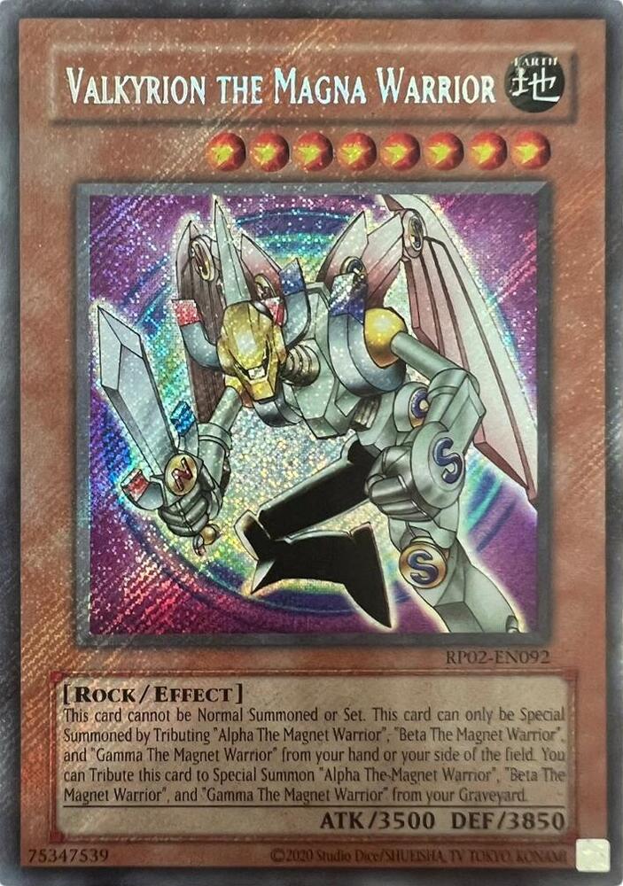 Valkyrion the Magna Warrior (RP02-EN092) Secret Rare Unlimited Edition Near Mint