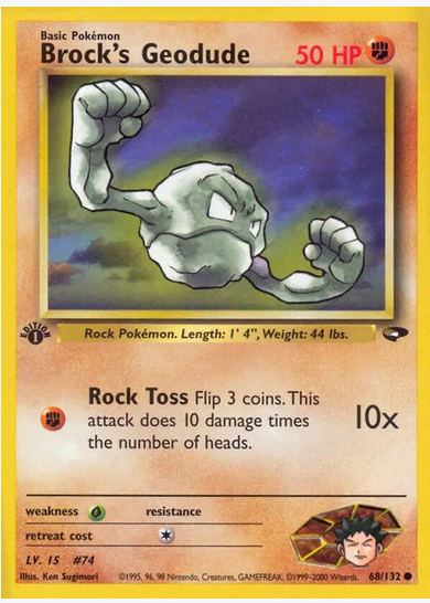 Brock's Geodude (68/132) 1st Edition - Near Mint