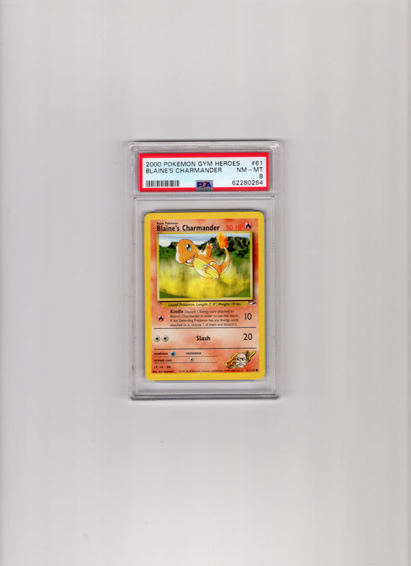 Blaine's Charmander - 061/132 (G1) Common - Unlimited Near Mint (Graded - PSA 8)