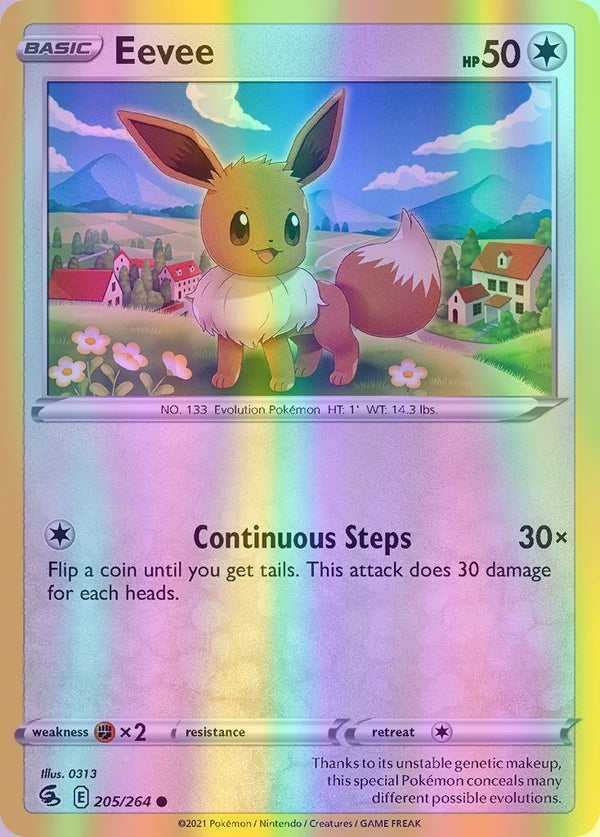 Eevee - 205/264 (SWSH08) Common - Near Mint Reverse Holofoil