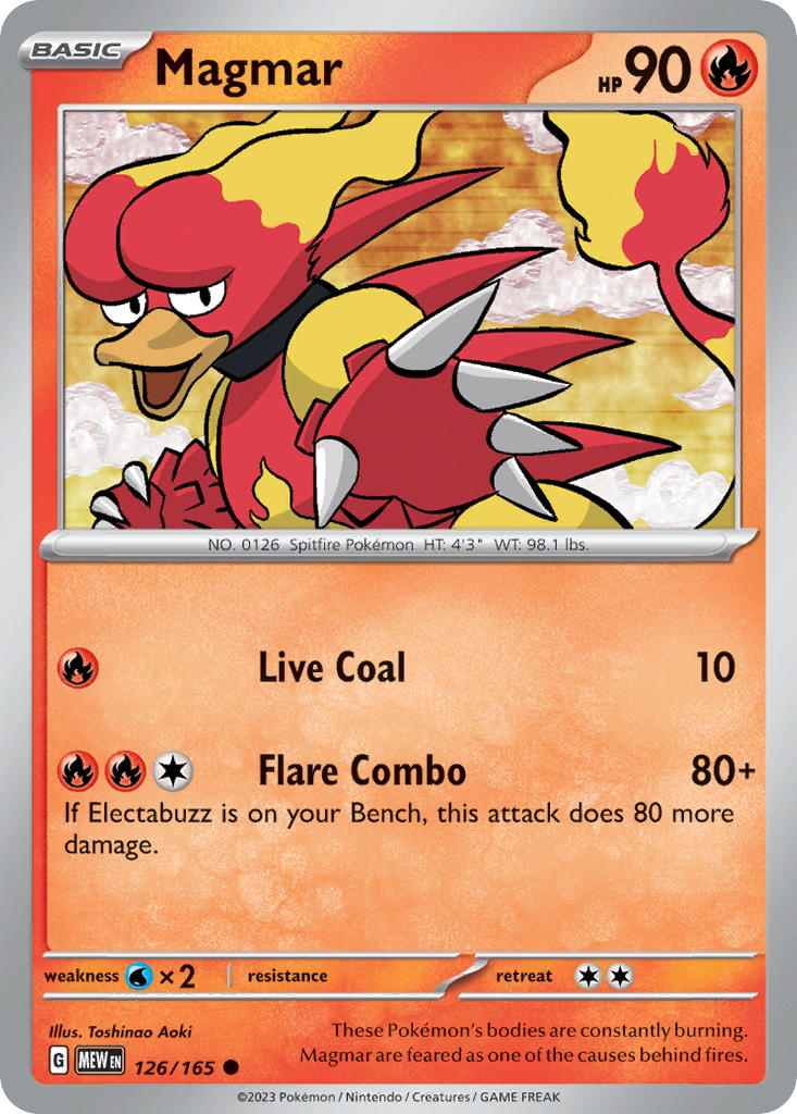 Magmar - 126/165 (MEW) Common - Near Mint