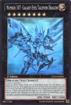 Number 107: Galaxy-Eyes Tachyon Dragon (LTGY-EN044) Ghost Rare - Light Play 1st Edition