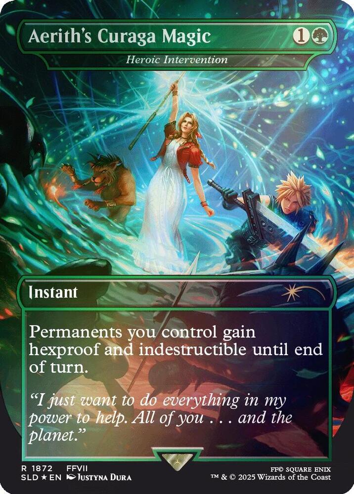 Aerith's Curaga Magic // Heroic Intervention [ #1872 ] (SLD-R-FOIL)