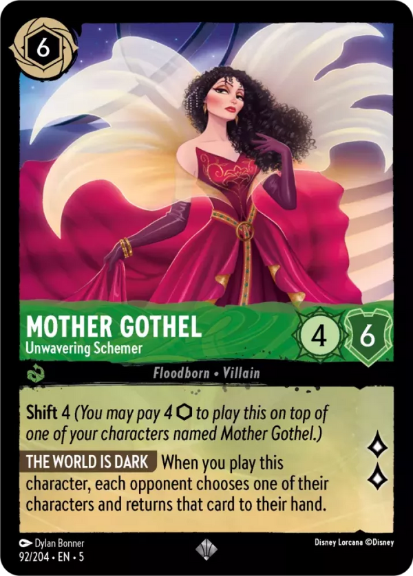 Mother Gothel - Unwavering Schemer (Shimmering Skies 092/204) Super Rare - Near Mint