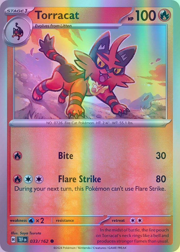 Torracat - 033/162 (TEF) Common - Near Mint Reverse Holofoil