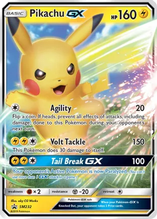 Pikachu GX - SM232 (SM:PR) Promo - Near Mint Holofoil