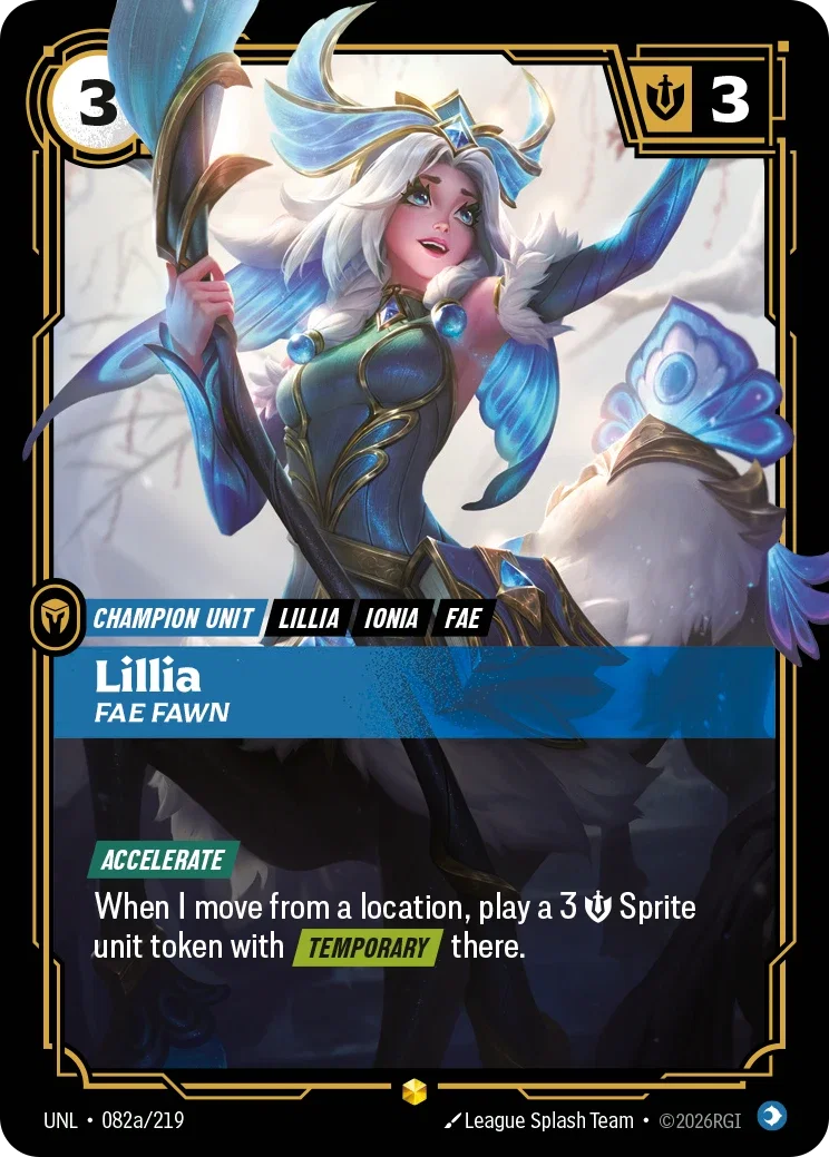 Lillia - Fae Fawn (Alternate Art) - 082a/219 (UNL)  Showcase