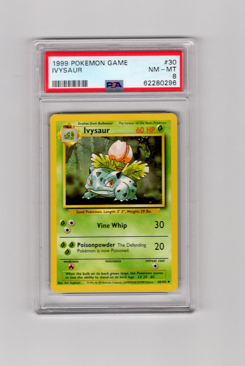 Ivysaur - 030/102 (BS) Uncommon - Unlimited Near Mint (Graded PSA 8)