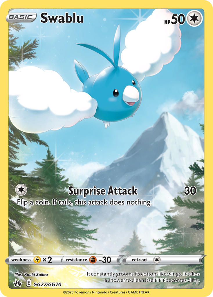 Swablu - GG27/GG70 (CRZ:GG) Holo Rare -  Near Mint Holofoil