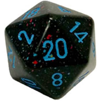 CHXXS2001: Speckled - 34mm D20 Blue Stars