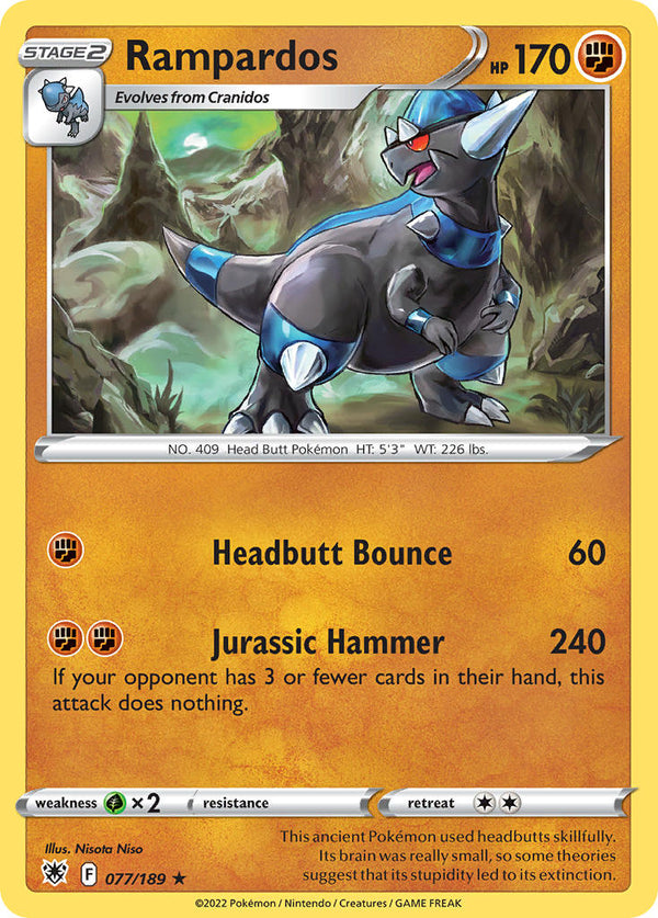 Rampardos - 077/189 (SWSH10) Holo Rare - Near Mint Holofoil