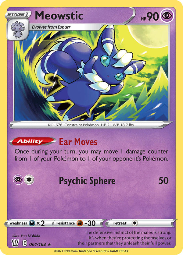 Meowstic - 061/163 (SWSH05) Holo Rare - Near Mint Holofoil