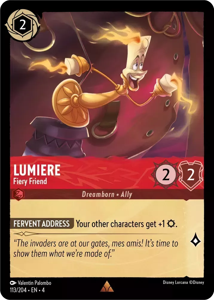 Lumiere - Fiery Friend (Ursula's Return 113/204) Rare - Near Mint