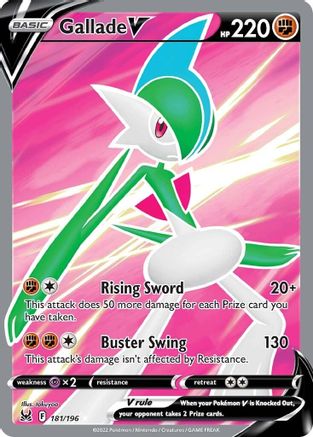 Gallade V (Full Art) - 181/196 (SWSH11) Ultra Rare - Near Mint Holofoil