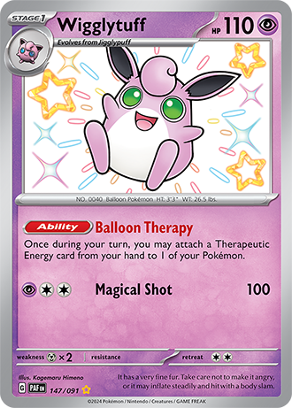 Wigglytuff - 147/091 (SV:PAF) Secret Rare - Near Mint Holofoil