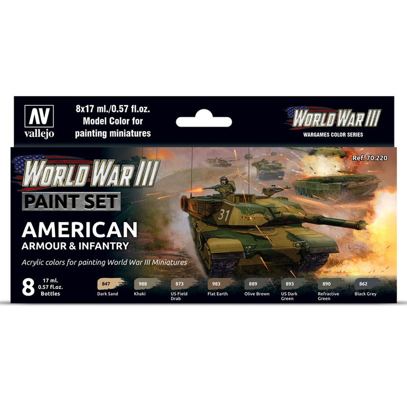 Model Color: World War III Paint Set - American Armour and Infantry