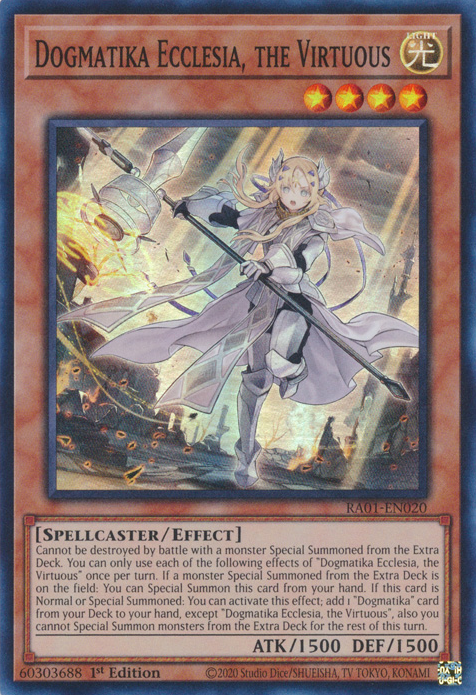 Dogmatika Ecclesia, the Virtuous (RA01-EN020) Secret Rare - Near Mint 1st Edition