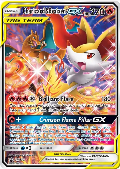 Charizard & Braixen GX - SM230 (SM:PR) Promo - Light Play Holofoil