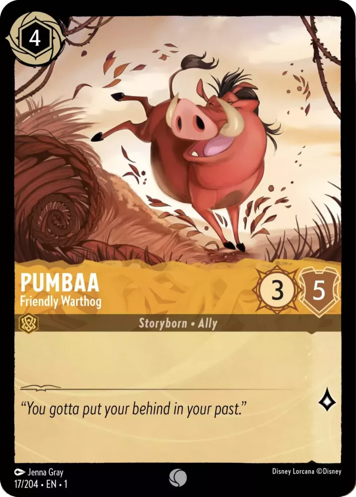 Pumbaa - Friendly Warthog (The First Chapter 17/204) Common - Near Mint