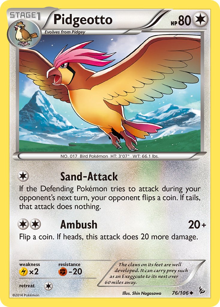 Pidgeotto - 076/106 (FLF) Uncommon - Near Mint