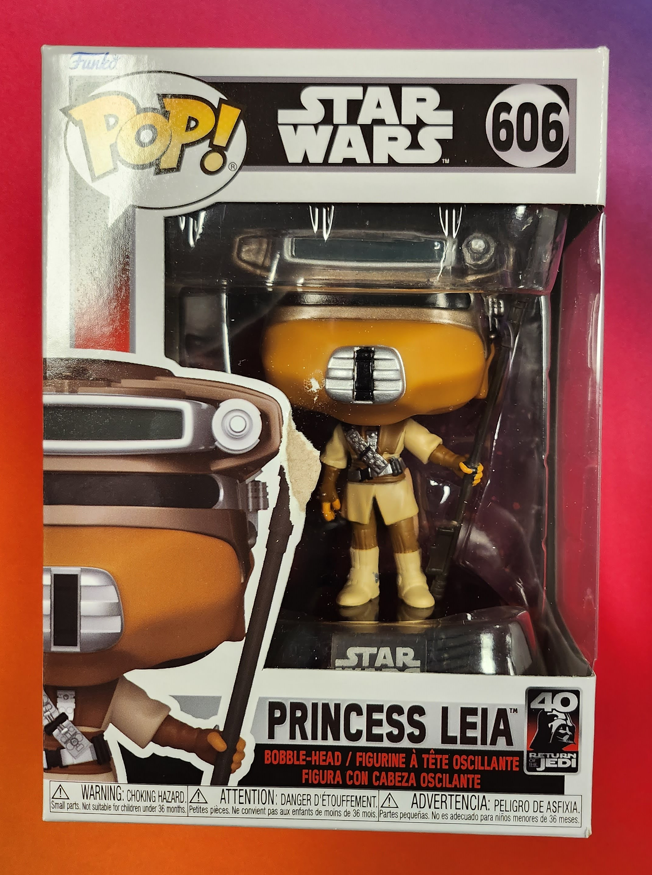 POP Figure: Star Wars ROTJ 40th #0606 - Princess Leia (Boushh) *Damaged Box*