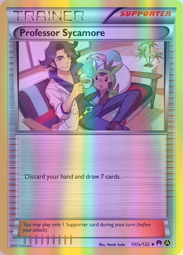 Professor Sycamore - 107/122 (BKP) Uncommon - Near Mint Reverse Holofoil