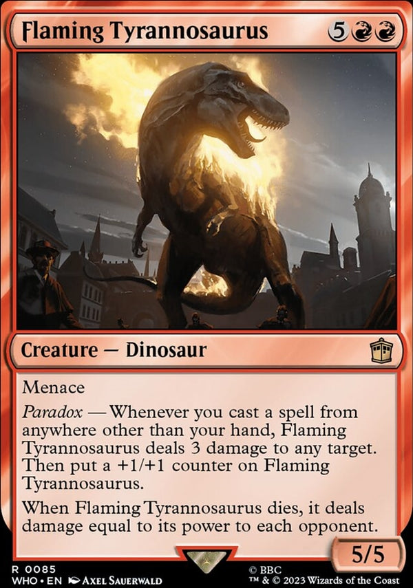 Flaming Tyrannosaurus [#0085 New Cards] (WHO-R)