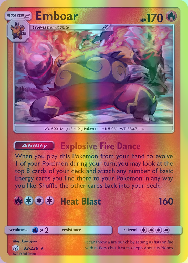 Emboar - 033/236 (CEC) Rare - Near Mint Reverse Holofoil