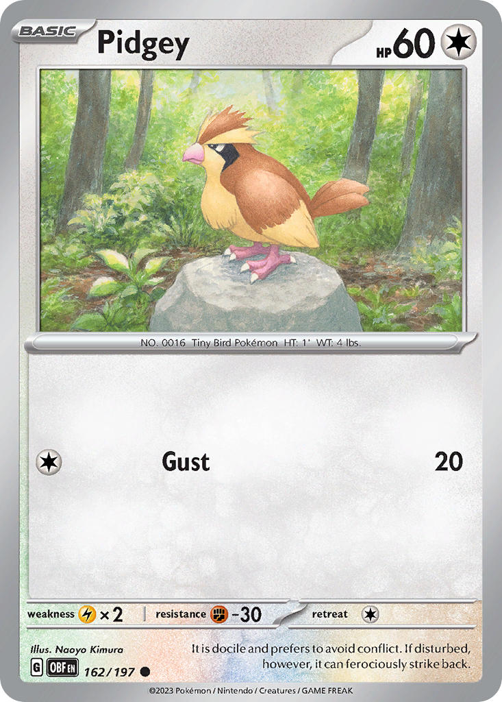 Pidgey - 162/197 (OBF) Common - Near Mint