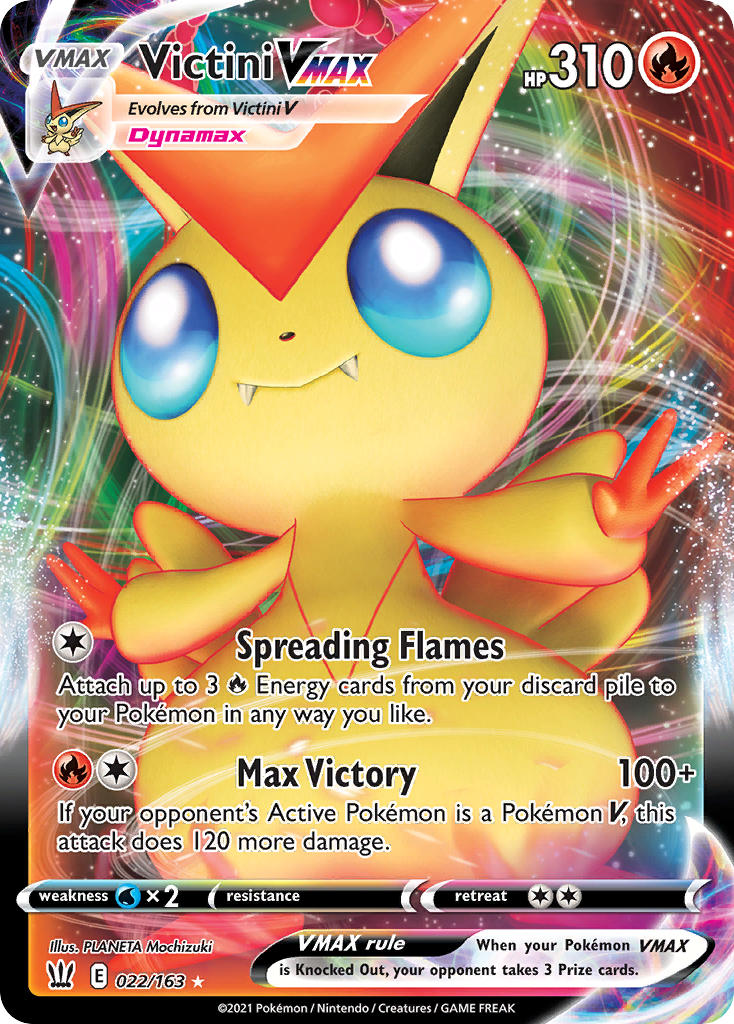 Victini VMAX - 022/163 (SWSH05) Ultra Rare - Near Mint Holofoil