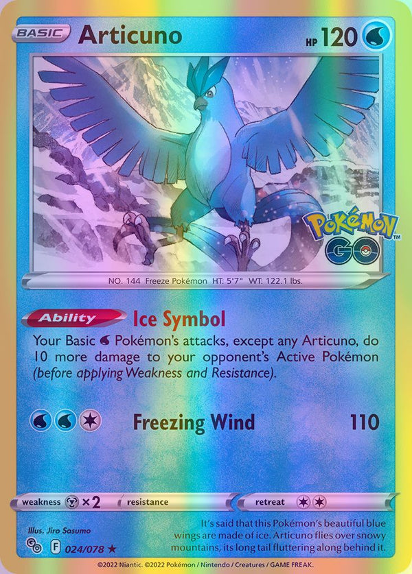 Articuno - 024/078 (PGO) Holo Rare - Near Mint Reverse Holofoil