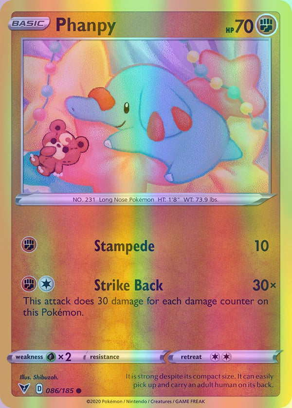 Phanpy - 086/185 (SWSH04) Common - Near Mint Reverse Holofoil