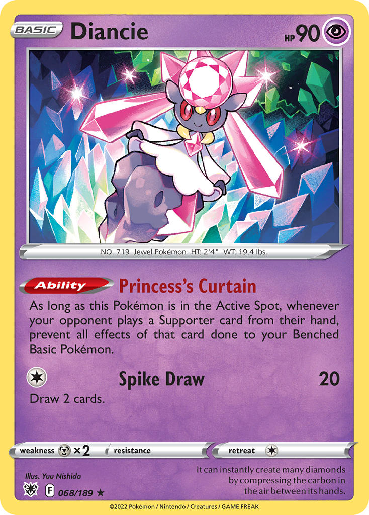 Diancie - 068/189 (SWSH10) Holo Rare - Near Mint Holofoil