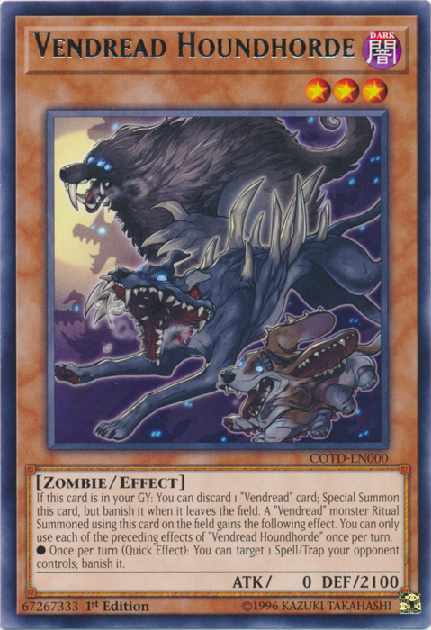 Vendread Houndhorde (COTD-EN000) Near Mint 1st Edition - Rare