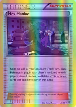 Hex Maniac - 075/098 (AOR) Uncommon - Damaged Reverse Holofoil